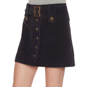 Intermix Ava Military Suede Skirt
